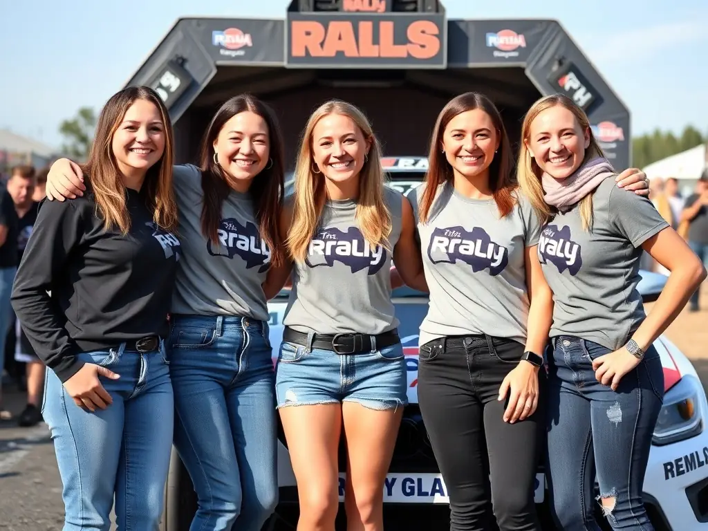 A group of RUAL RACING members gathered around a car, discussing strategy and techniques. The image conveys a sense of camaraderie and shared passion for motorsport.